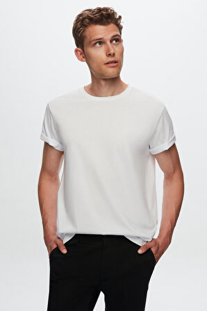 Ds Damat Comfort Beyaz 3'Lü Bol Kesim %100 Pamuk T-Shirt 6HC14ORTBN036
