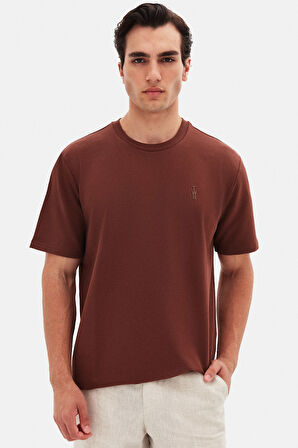 Twn Slim Fit Kahverengi Baskılı T-Shirt