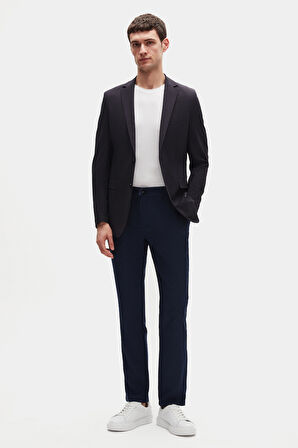 Ds Damat Slim Fit Açık Lacivert Beli Lastikli İpli Fermuarlı Likralı Rahat Jogger Pantolon