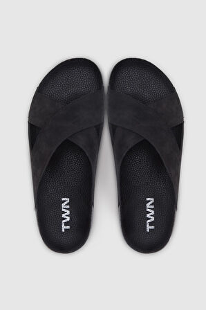 Twn Siyah Çapraz Bant Terlik