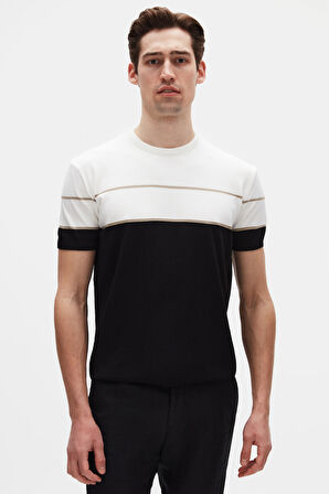 Ds Damat Slim Fit Ekru Rayon Triko T-Shirt