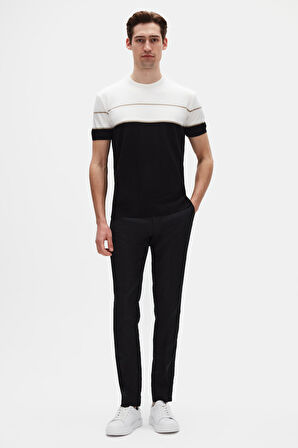 Ds Damat Slim Fit Ekru Rayon Triko T-Shirt