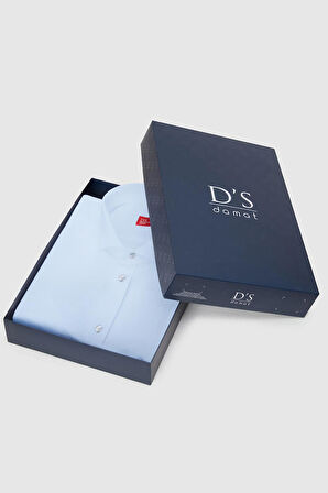 Damat Slim Fit Mavi Kutulu Gömlek