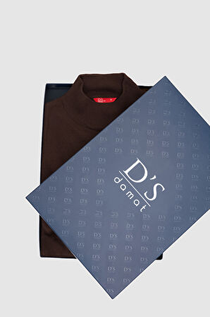Ds Damat Regular Fit Kahverengi Pamuk Karışımlı Yarım Balıkçı Triko Kazak