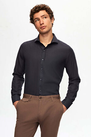 D'S Damat Ds Damat Slim Fit Açık Mavi Italyan Yaka Dar Kesim Klasik Kravatlık  Uzun Kollu Kolay Ütülenebilir Nefes Alan 2'li Gömlek 2HF02ORTBN86