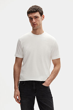 Ds Damat Relaxed Fit Beyaz %100 Pamuk T-Shirt