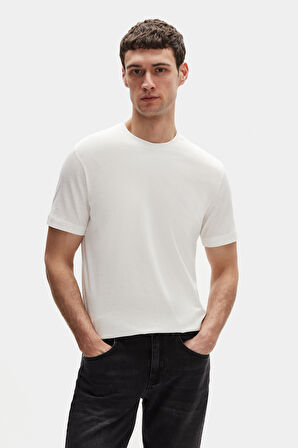 Ds Damat Relaxed Fit Beyaz %100 Pamuk T-Shirt