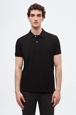 Ds Damat Regular Fit Siyah/Beyaz/Lacivert Pike Dokulu %100 Pamuk Polo Yaka T-Shirt