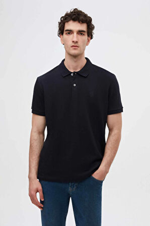 Ds Damat Regular Fit Siyah/Beyaz/Lacivert Pike Dokulu %100 Pamuk Polo Yaka T-Shirt