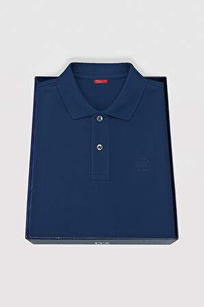 Ds Damat Slim Fit Indigo Kutulu Polo Yaka T-Shirt 4HC14ORTKPLO1