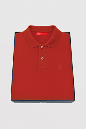 Ds Damat Slim Fit Kiremit Kutulu Polo Yaka T-Shirt