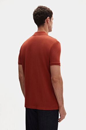 Ds Damat Slim Fit Kiremit Kutulu Polo Yaka T-Shirt