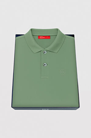 Ds Damat Slim Fit Yeşil Kutulu Polo Yaka T-Shirt