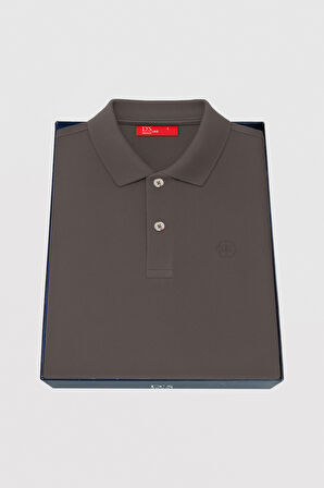 Ds Damat Slim Fit Antrasit Kutulu Polo Yaka T-Shirt