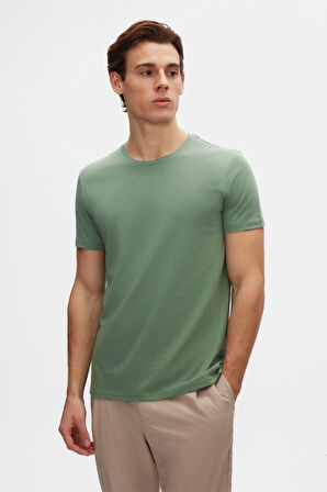 Ds Damat Slim Fit Haki/yeşil/beyaz 3'lü T-Shirt 4HC14ORTBN533