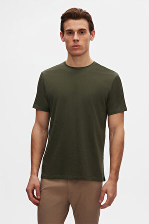Ds Damat Slim Fit Haki/yeşil/beyaz 3'lü T-Shirt 4HC14ORTBN533