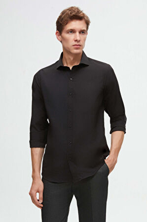 Ds Damat Slim Fit Gri Italyan Yaka Kolay Ütülenebilir 2'li Gömlek 2HF02ORTBN86