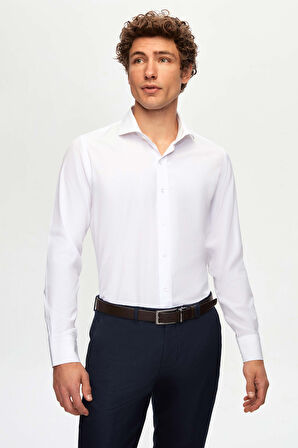 Ds Damat Slim Fit Kahverengi/beyaz Italyan Yaka Kolay Ütülenebilir 2'li Gömlek 2HF02ORTBN86