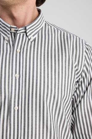 Ds Damat Slim Fit Siyah Çizgili Gömlek