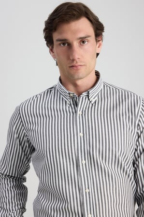 Ds Damat Slim Fit Siyah Çizgili Gömlek
