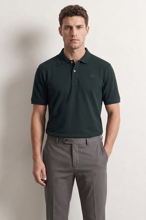 Ds Damat Regular Fit Zümrüt Yeşili %100 Pamuklu Uzun Ömürlü Kıvrılmaz Polo Yaka Nakışlı T-Shirt