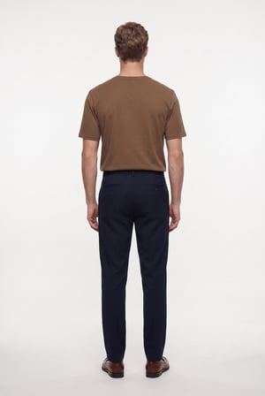 Ds Damat Comfort Fit Lacivert Keten Karışımlı Chino Pantolon