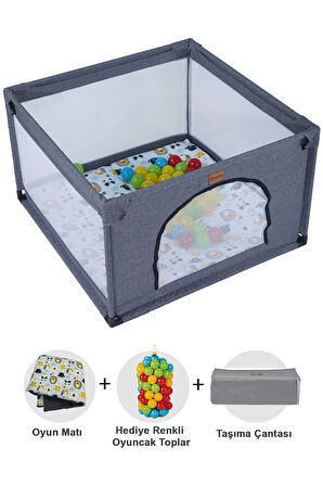 Playard Güvenli Bebek Ve Çocuk Oyun Alanı Oyun Parkı 100x100 Cm Oyun Matı Ve Topları