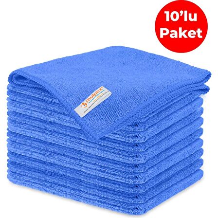 Mulpex Mikrofiber Genel Temizlik Bezi Mavi 40X40 cm. - 10 Adet