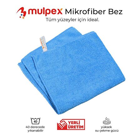 Mulpex Mikrofiber Genel Temizlik Bezi Mavi 40X40 cm.