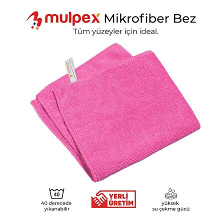 Mulpex Mikrofiber Genel Temizlik Bezi Pembe 40X40 cm.