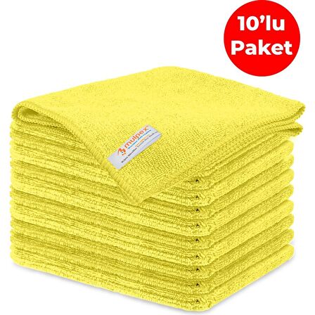 Mulpex Mikrofiber Genel Temizlik Bezi Sarı 40X40 cm. - 10 Adet