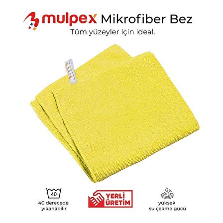 Mulpex Mikrofiber Genel Temizlik Bezi Sarı 40X40 cm. - 20 Adet