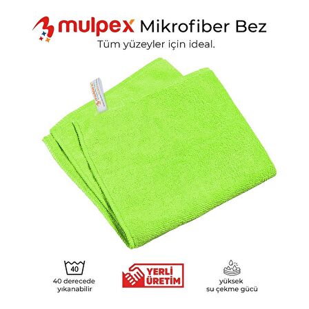 Mulpex Mikrofiber Genel Temizlik Bezi Yeşil 40X40 cm. - 400 Adet