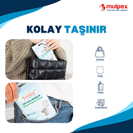 Mulpex Tek Kullanımlık Suda Çözünür Klozet Kapak Örtüsü - 10 x 10 lu Paket | Hijyenik ve Pratik Seyahat Aksesuarı