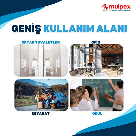 Mulpex Tek Kullanımlık Suda Çözünür Klozet Kapak Örtüsü - 10 x 10 lu Paket | Hijyenik ve Pratik Seyahat Aksesuarı