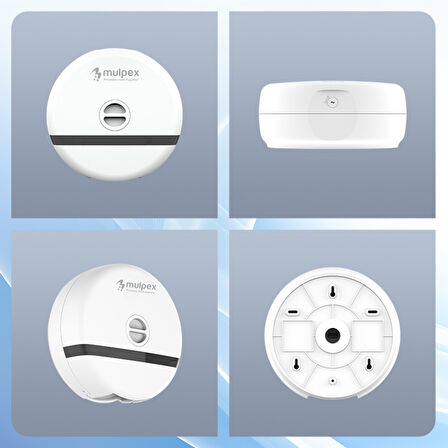 Mulpex Duvara Monte Mini Jumbo Tuvalet Kağıdı Dispenseri / Kağıtlık | Premium ABS Gövde, Anahtarlı Kilit, Vidalı & Yapışkan Montaj – Beyaz