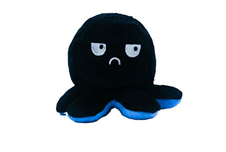 62054 Mood Değiştiren Peluş Ahtapot 20 cm. SİYAH - MAVİ