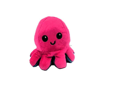 62054 Mood Değiştiren Peluş Ahtapot 20 cm. KOYU PEMBE - MAVİ