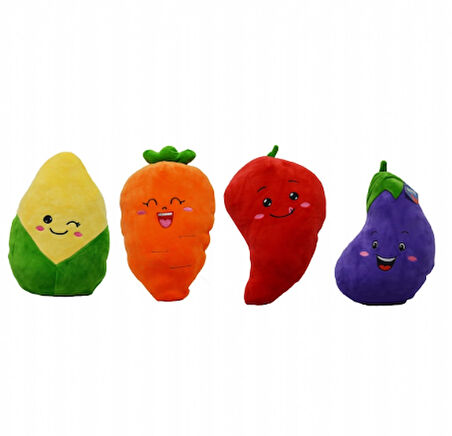 Biber, Mısır, Havuç, Patlıcan Pelüş 50 cm. Büyük Boy