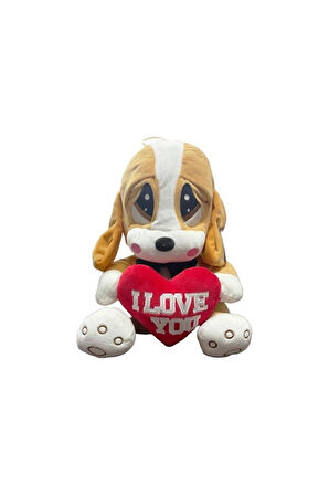 Kalpli Üzgün Köpek Peluş 40 cm 62399