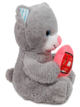 Halley Oyuncak Pembe Burunlu Ayı 35 Cm Gri