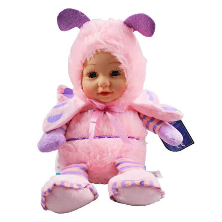 33 cm Gerçek Yüzlü Kelebek Pelüş Bebek 5972