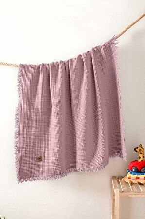 Kanz Bebek 4 Kat Müslin Örtü Knz-027 Gül Kurusu