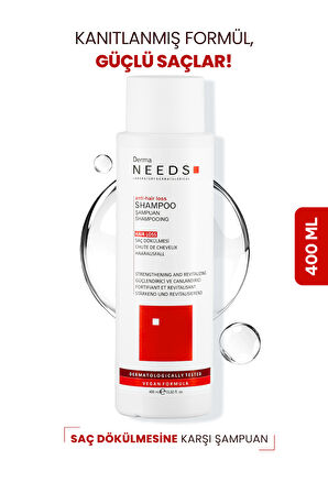 Saç Dökülmesi Karşıtı Şampuan 400ml | Güçlendirici | Amino Asit, Biotin, B3/B5/B7 Vitamin |Sülfatsız