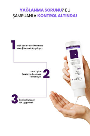 Yağlı Saçlar İçin Şampuan Şampuan 400ml |Sebum Dengeleyici| Biotinli, Sülfatsız, B5 Vitaminli 