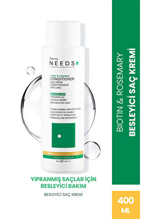 Yıpranmış ve Dökülen Saçlara Özel Besleyici Saç Kremi 400 ml | Amino Asit + Vitamin ile Güçlü Bakım