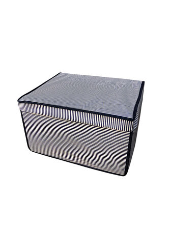 Mega Çok Amaçlı Saklama Kutusu Kutu Hurç Organizer Oyuncak Kutusu Hurç Çizgi Desen 40x60x30