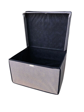 Mega Çok Amaçlı Saklama Kutusu Kutu Hurç Organizer Oyuncak Kutusu Hurç Çizgi Desen 40x60x30