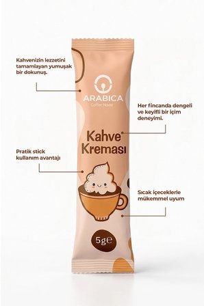 Kahve Kreması Stick 5 gr x 100 Adet | Kahvenize Yumuşak ve Dengeli Bir Dokunuş