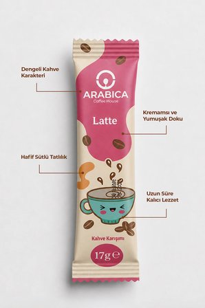 Latte Nitelikli Stick Kahve 17 gr x 48 Adet - Barista Karışımı